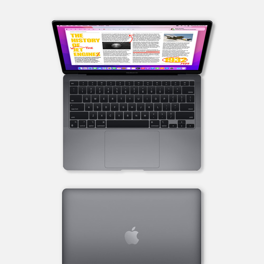 애플토탈샵13-inch MacBook Air: Apple M1 chip with 8-core CPU and 7-core GPU, 256GB - Space Grey (MGN63KH/A)자체브랜드자체제작